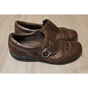 Clarks Collection Shoes Womens 6.5 Ashland Loafer Slip On Shoes Leather Brown